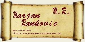 Marjan Ranković vizit kartica